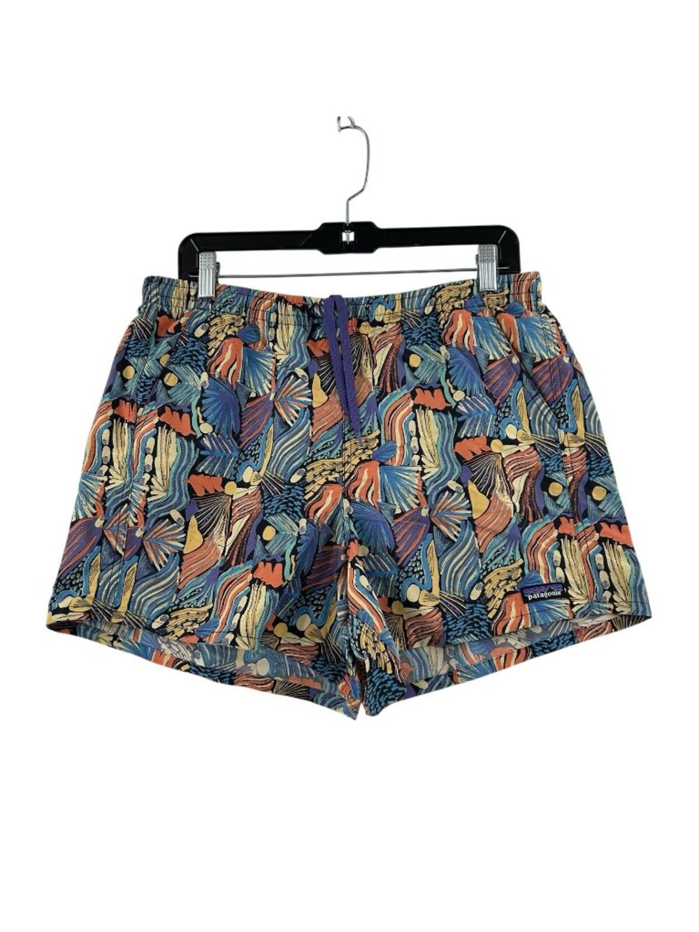 Patagonia Baggies Shorts 4” Womens Size Large Joy: Pitch Blue Tropical Pockets